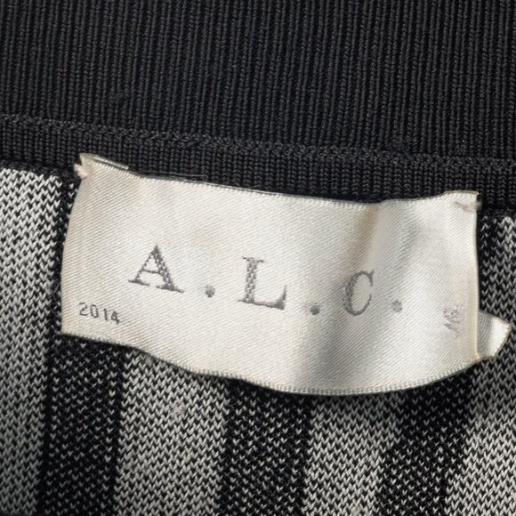 A.L.C. Jake White & Black Striped Knit Pencil Skirt - Picture 8 of 9